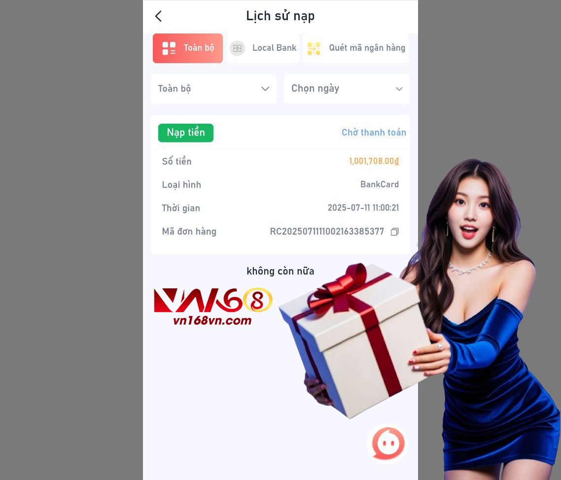 Hướng Dẫn Quy Trình Nạp Tiền VN168 Bằng Thẻ Cào Điện Thoại